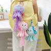 Silk Ribbon Lovely Jellyfish Keychain Creative Octopus Marine Organism Pendant Cute Soft Plush Jellyfish Pendant Backpack Decor