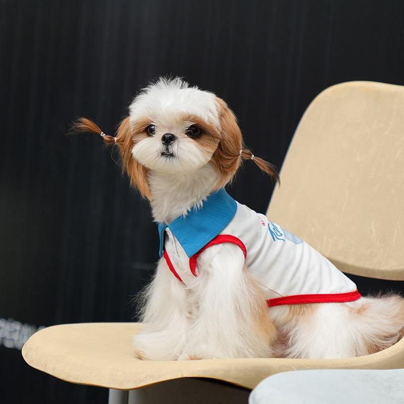 Dog Clothing Summer Lightweight Sports Tennis Vest with Breathability and Anti-fur Shedding Feature, Teddy Bear Breed, for Outdoor Use.