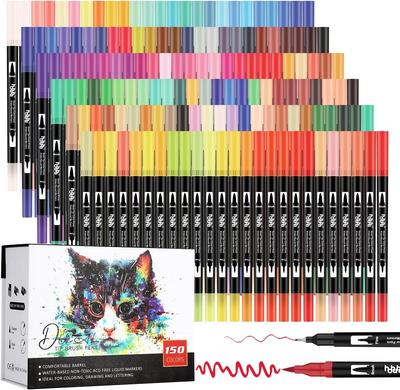 Rotulador de Arte Pincel Pincel de Acuarela Dibujo Lineal Coloreado Limpio Escritura de Oficina Juego de 150 Colores, Bolígrafo, Bolígrafo, Bolígrafo, Bolígrafo a Base de Agua, Color, Libro, Suministros,