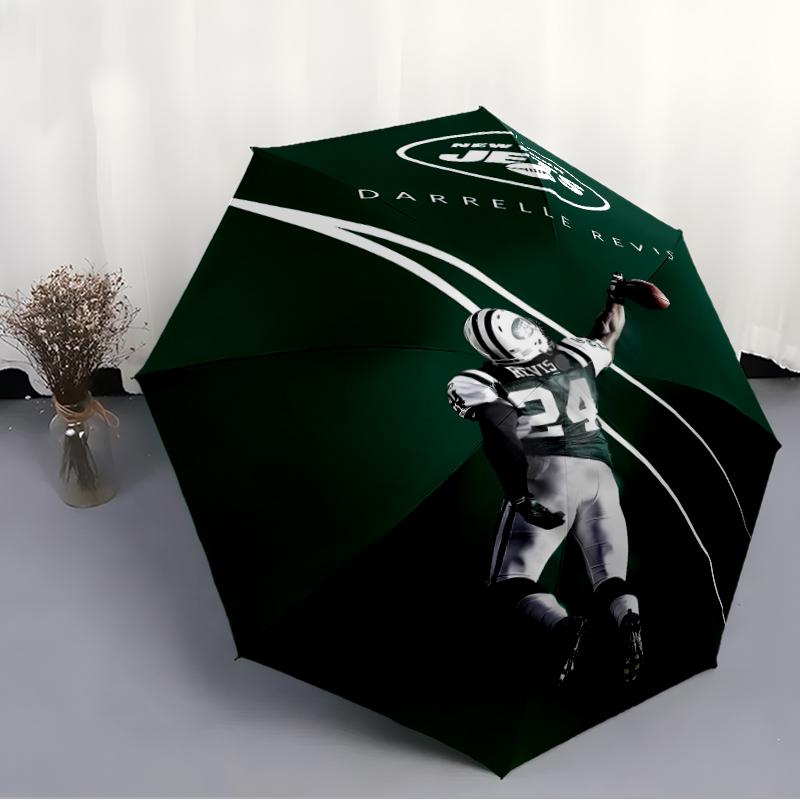 Printed New York Jets logo Folding Umbrella,Outdoor,Leisure,And Travel Umbrella,Durable Umbrella Fabric,Birthday And Holiday Gift