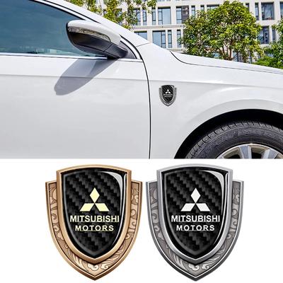 Carbon Fiber Car Rear Side Emblem Sticker for Lancer 10 ASX L200 Colt Pajero Outlander Eclipse Body Decal Decoration