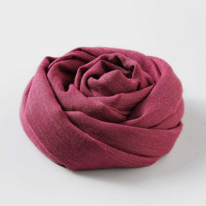 Women's Cotton Linen Artistic Solid Color Silk Scarf, Sun Protection Beach Neck Scarf, Japanese Style Long Gauze Scarf