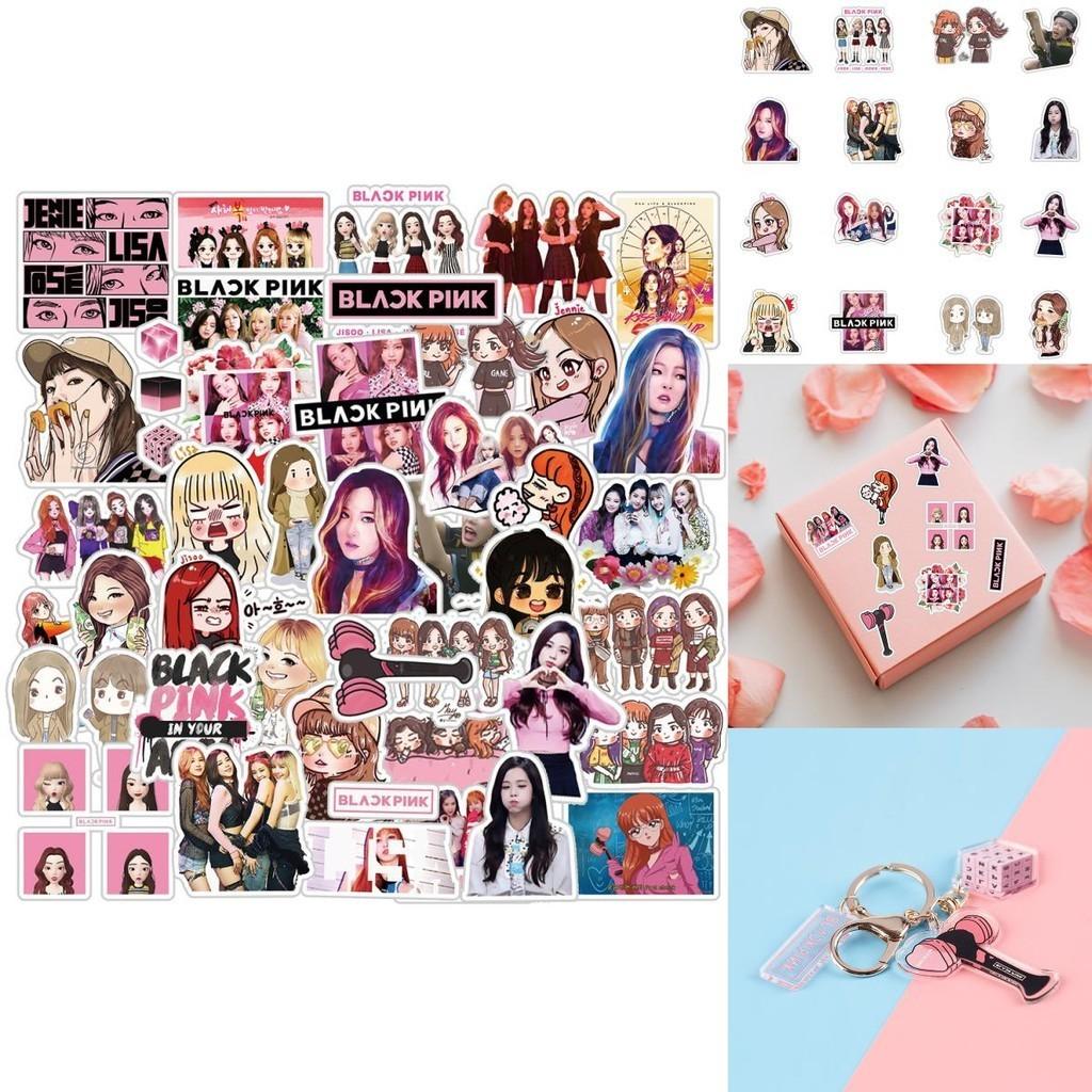 Stylish Blackpink Sticker Keychain 54 Pvc Stickers Various Sizes Included