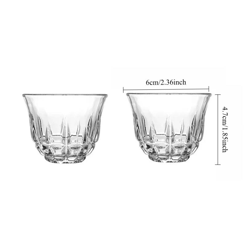 

2pcs Sets 60ml Tea Cup Household Drinking Utensils Chinese Style Tea Cup Creative Small Water Cup Personalized Elegant Glassware 60ml