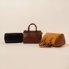 2025 New First-layer Cowhide Women's Bag Retro Texture Design Pillow Bag Single Shoulder Crossbody Handbag