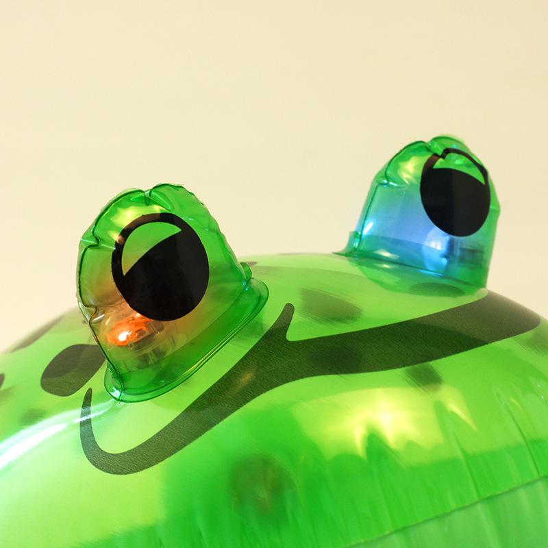 Glowing Inflatable Frog Toy with Flashing Lights - Kids' Favorite Cartoon Balloon