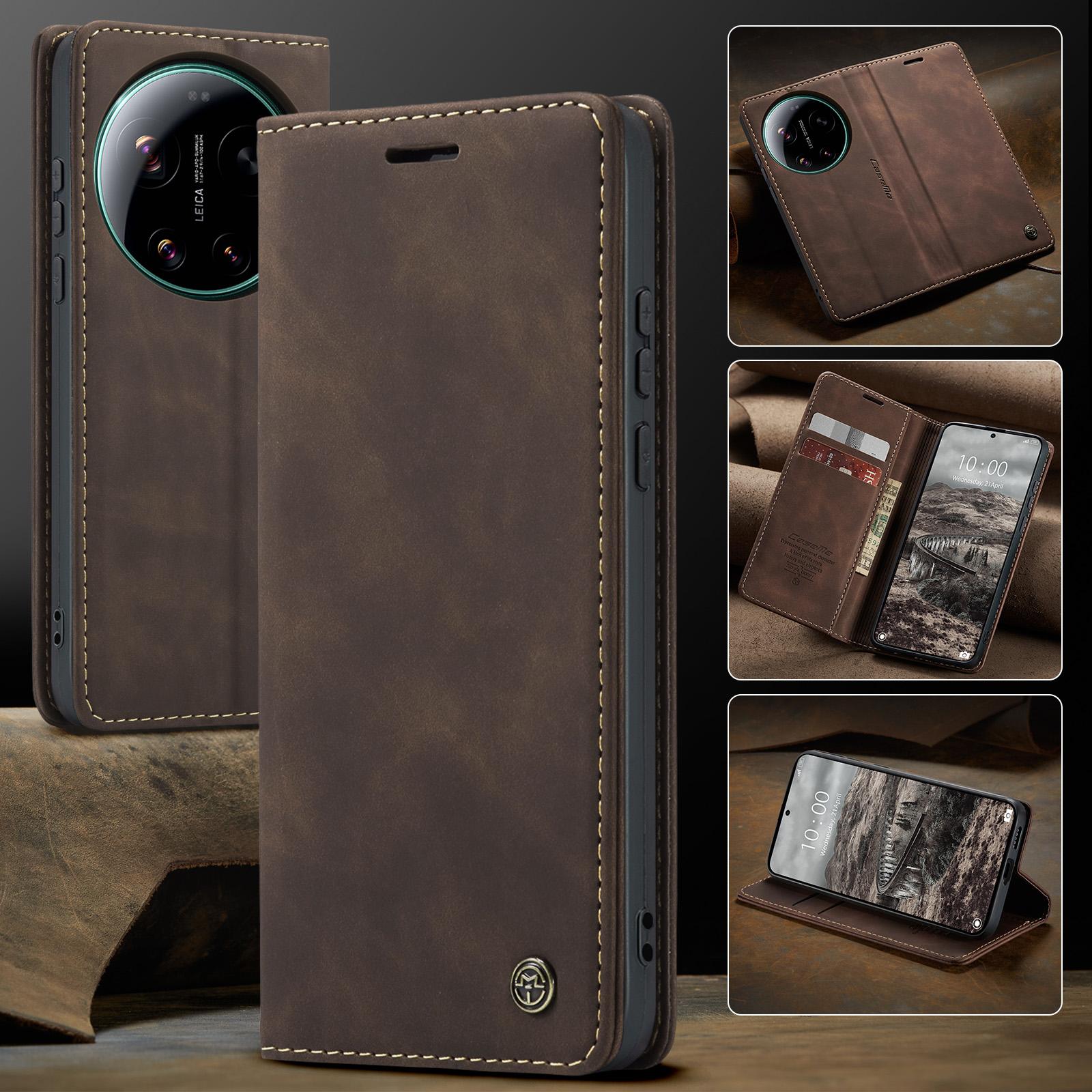 

CaseMe For Xiaomi 17 Ultra Luxury Retro Magnetic Flip PU Leather Phone Case for Xiaomi 17 17Ultra Wallet Cover Phone Coque Xiaomi 17 Ultra кавовий