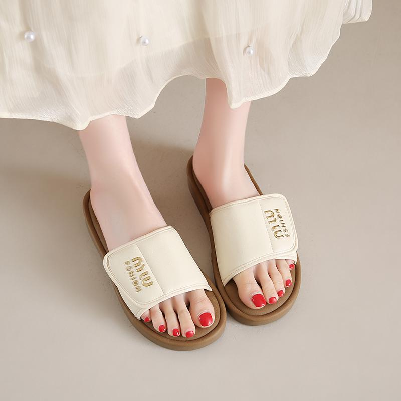 Fashion CRLAYDK Slide Sandals for Women Basic Slip On Flat Open Toe Comfort Beach Slippers for Casual Dressy Summer Indoor Outdoor Shoes