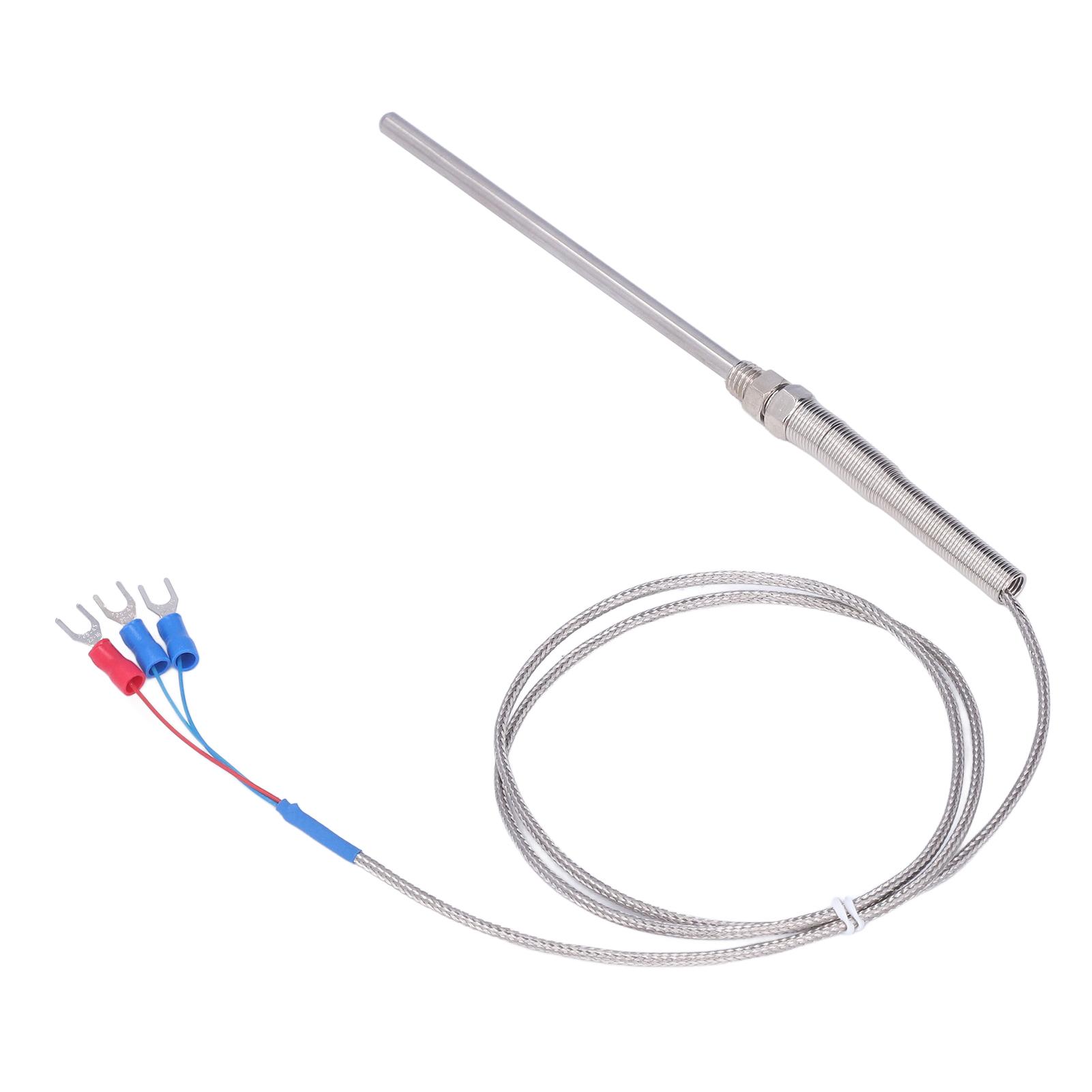 

BERM 100мм Зонд Термопара PT100 Датчик температуры Зонд 0400 градусов Цельсия Длина 1 метр