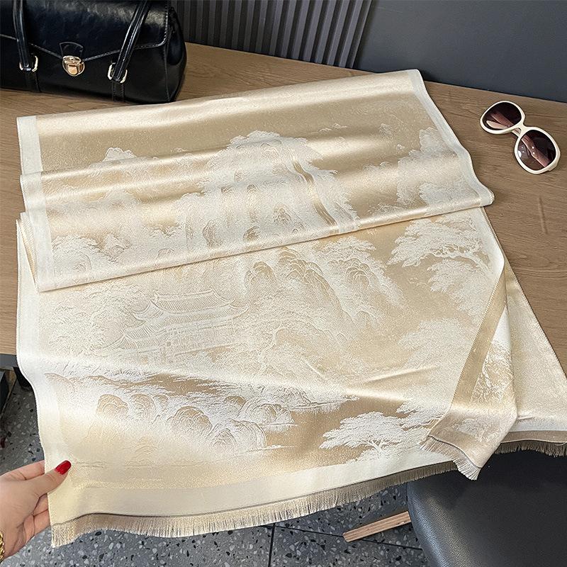 

Осенне-зимний двухсторонний утолщенный теплый шарф из хлопка Tencel, защитная шаль для шеи в кондиционируемом помещении 180*65