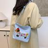 Square Bag Dachshund Puppy Underarm Bag Towel Embroidery Shoulder Bag Sweet   Women