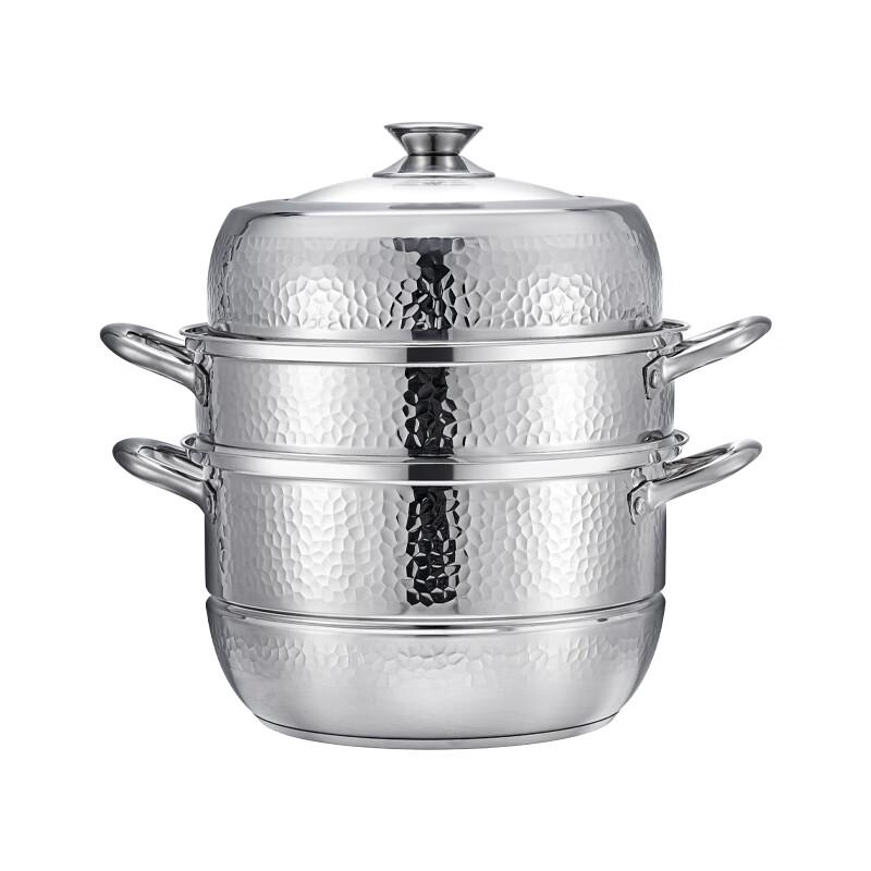 Langhe Leao Hammered 3-Layer 304 Stainless Steel Steamer