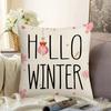 Pillowcase Cartoon Christmas Element Pattern Design Hidden Zipper Non-fading Modern Home Decoration Pillow Cover