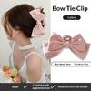 1Pcs Girl Elegant Ponytail Braid Claw Clip Solid Color Double Side Bow Hair Clip For Women Sweet Shark Crab Party Hair Accessory