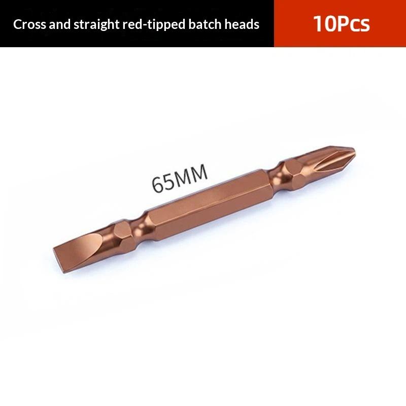 65/10Mm Magnetic Impact Double Head Cross Screw Drill Bit Set Handheld Screw Disassembly And Assembly Power Tool 10 Piece Set
