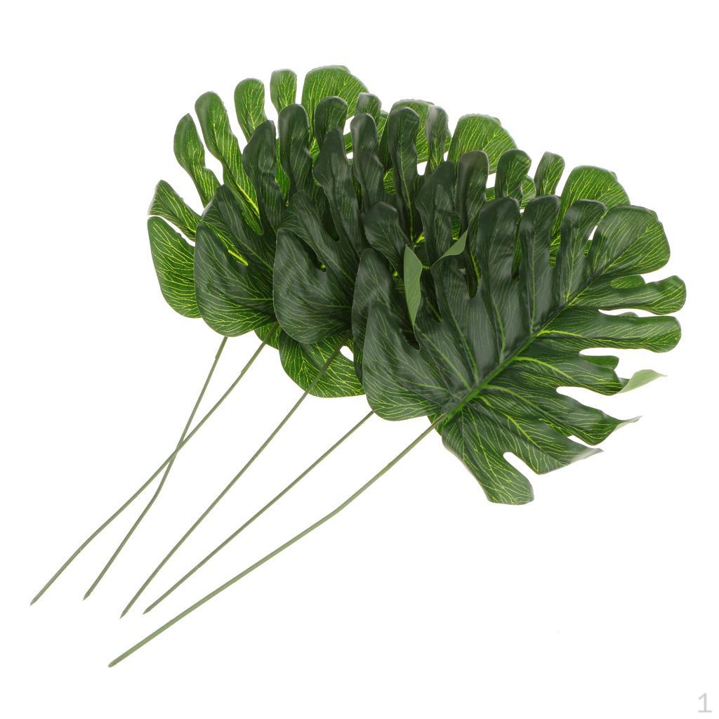 5 искусственных пальмовых листьев для декора барбекю Monstera Leaf