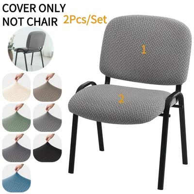 2 stuks/set Jacquard Opvouwbare Eetkamerstoelhoes Elastische Stoel Rugleuning Zittinghoezen Kantoorstoel Sliphoes Voor Banket Bruiloft Huis