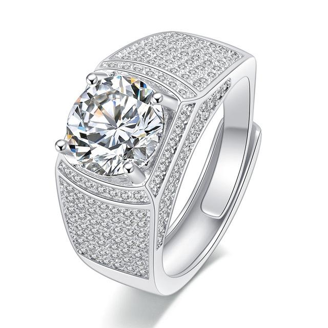 

Роскошные мужские кольца из серебра 925 пробы, ювелирные изделия с цирконом, драгоценные камни, открытые кольца на палец, аксессуары для свадебной вечеринки, подарок, оптовая продажа Resizable