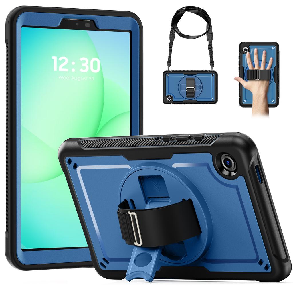 Hybrid Stand Case Universal for Samsung Tab A11 A9 2025 2023 8.7 Inch SM-X133 X135 X110 X115 X117 Rotating Cover Shoulder Strap