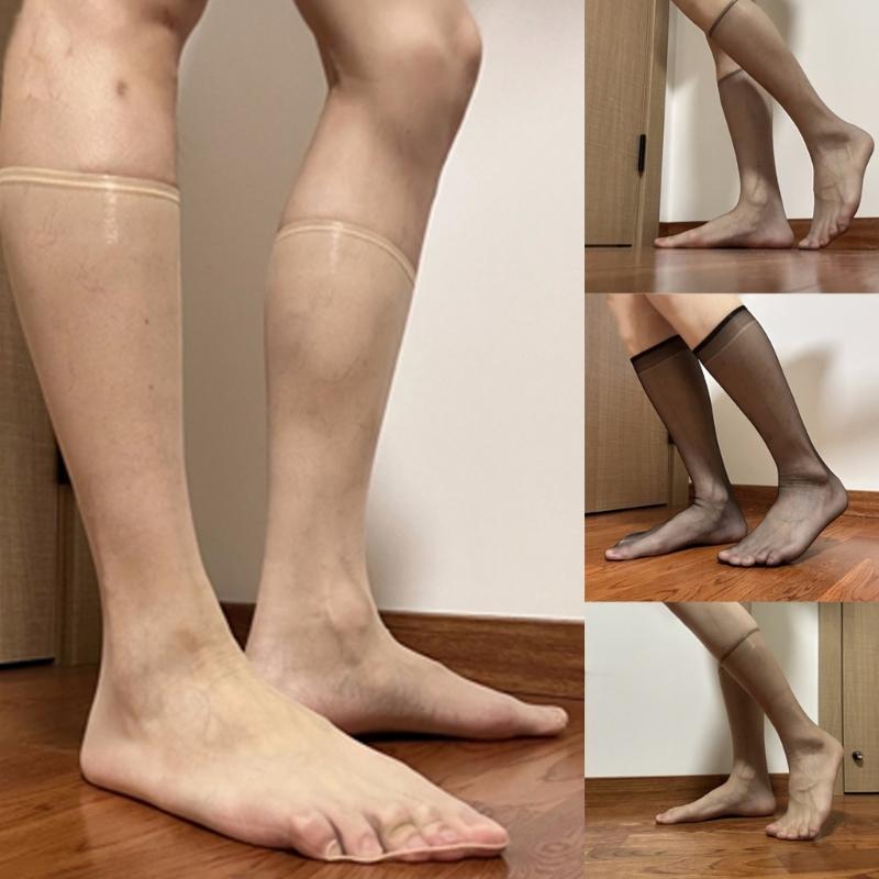 Mens Sheer Business Dress Socks Long Over the Calf Dress or Work Socks Nylon Dress Socks Knee Highs Dress Socks Gifts