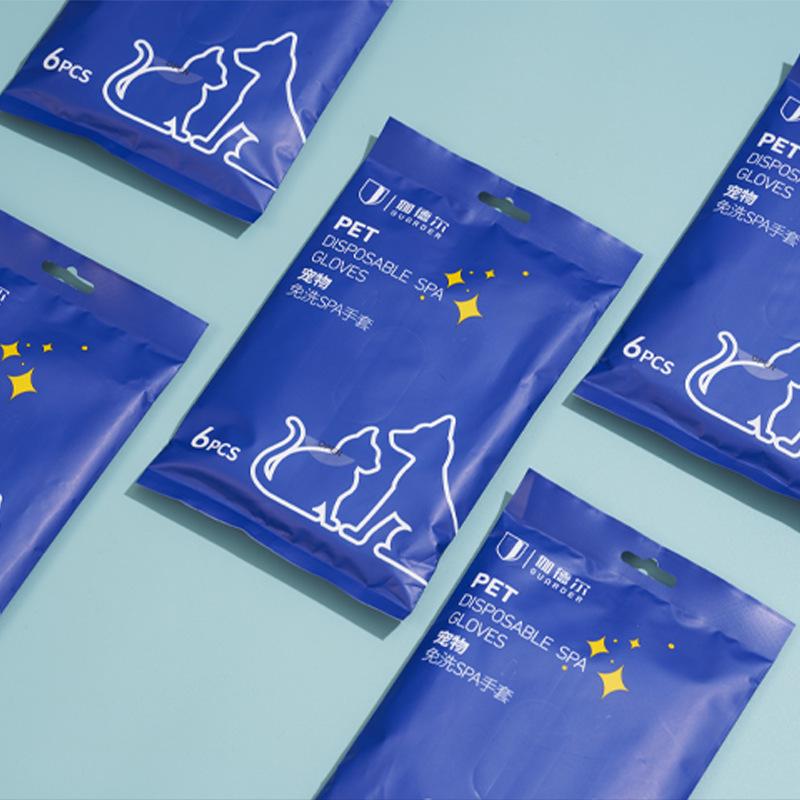 Pet Bath & Clean: Disposable Gloves & Special Wet Wipes for Cats & Dogs