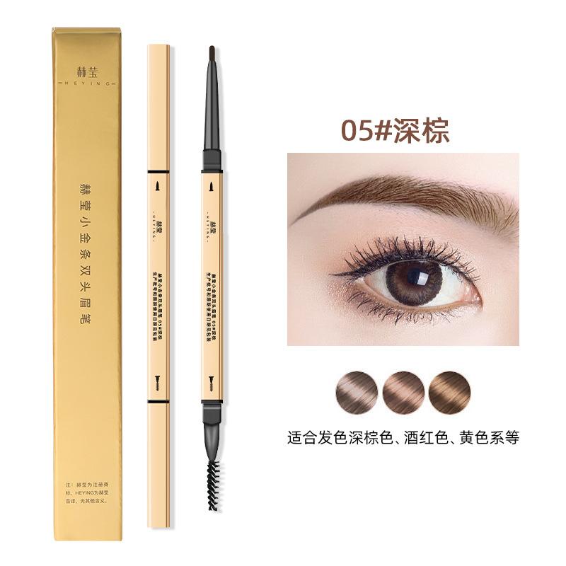 Double Head Eyebrow Pencil Long Lasting Sweatproof Natural Makeup For Beginners