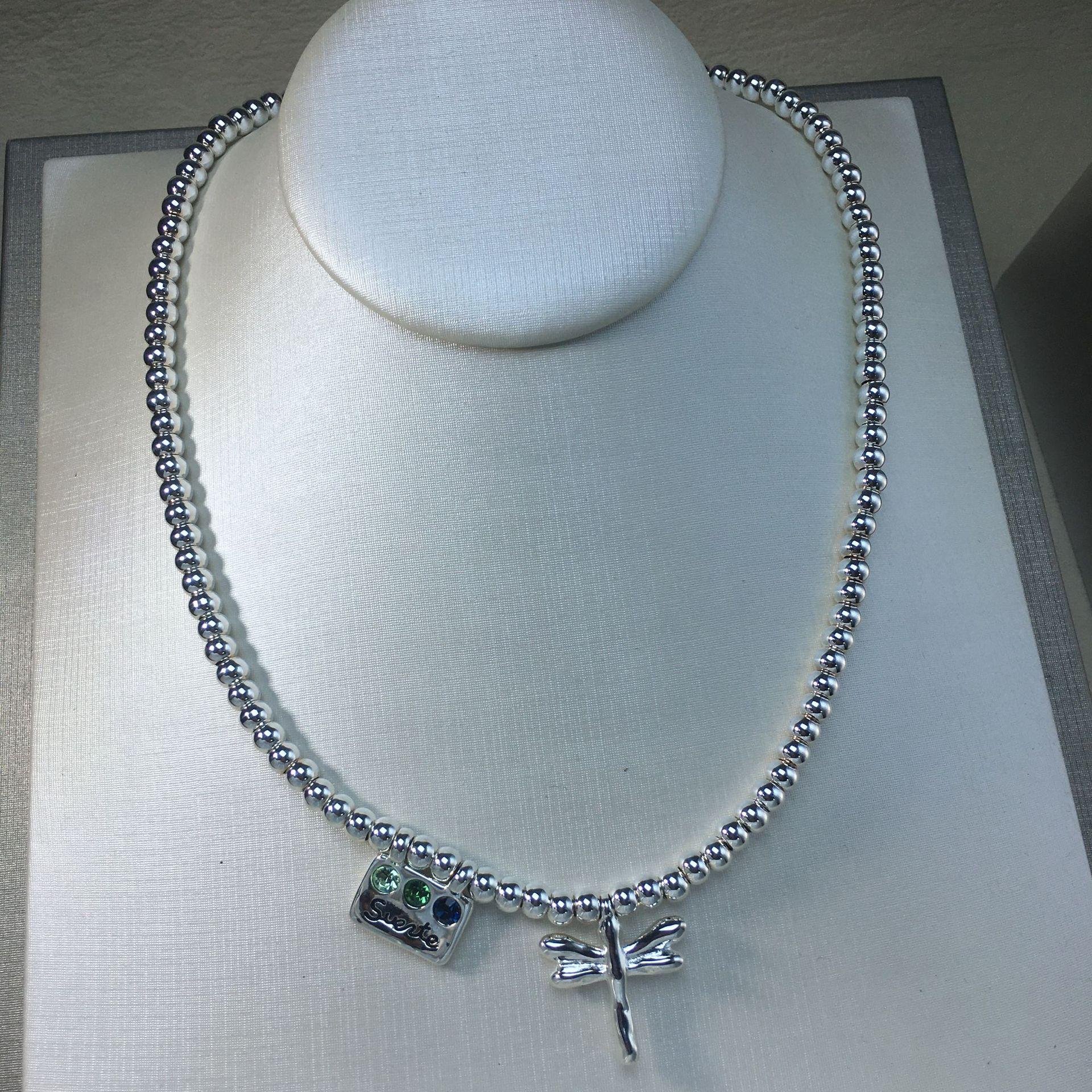 2024 UNOde50 Dragonfly Necklace: High-Quality Three-Color Gemstone, European & American Style Romantic Jewelry Gift for Women.