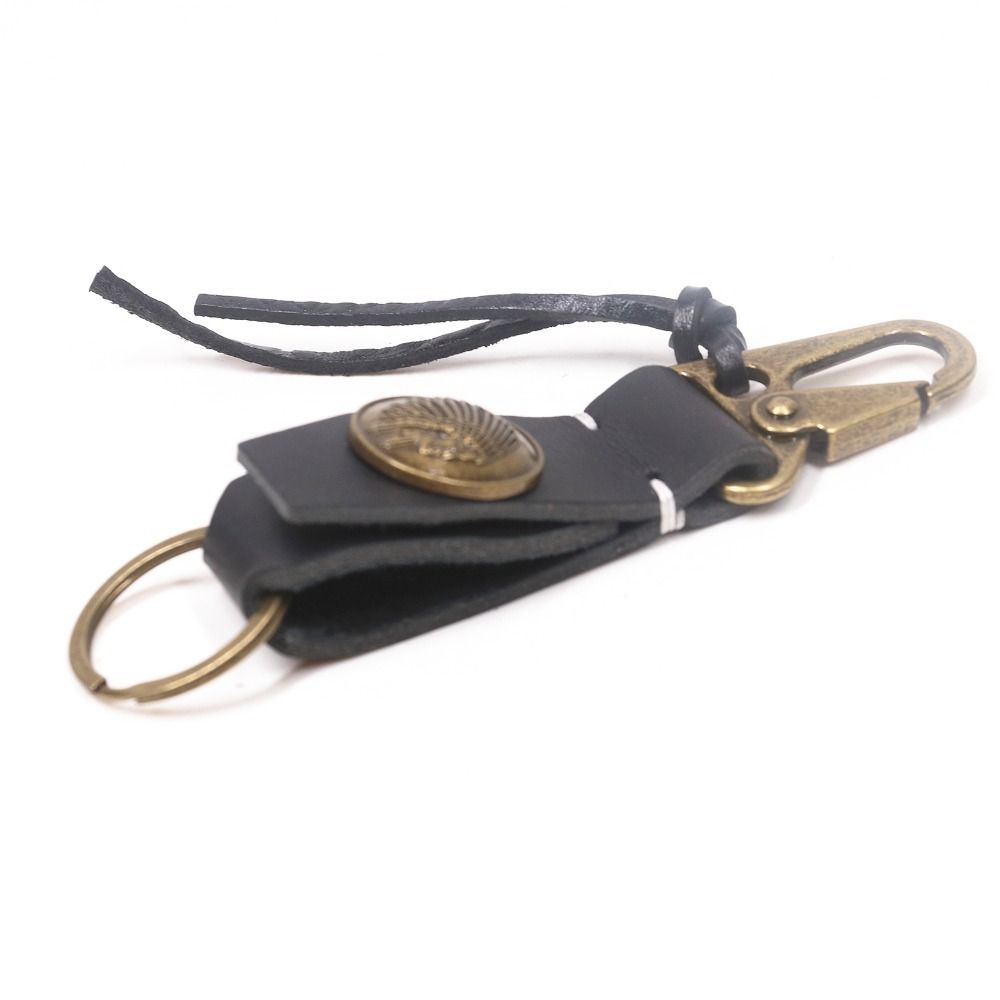 Handmade Genuine Leather Keychain Vintage Car Keychian Leather Pendant Retro Key Holder  Male