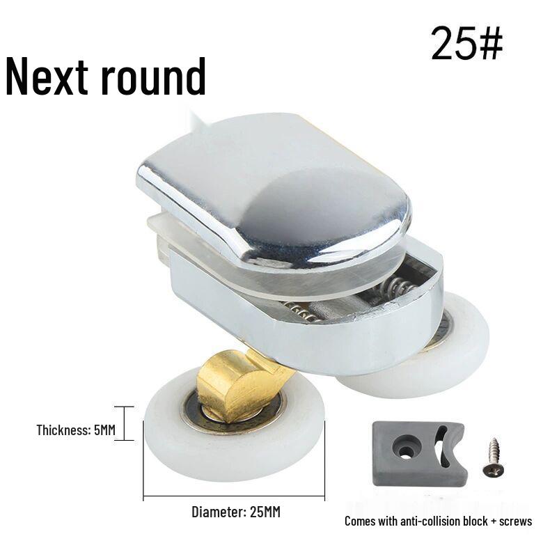 Vintage-Style Shower Door Round Arc Glass Sliding Door Hanger Wheel