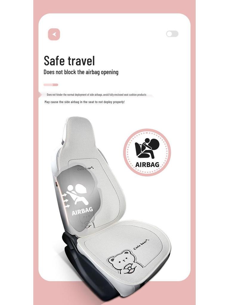 Xingyuan Universal Four-Season Cartoon Car Seat Cushion - Imitation Linen, Warm for Summer.