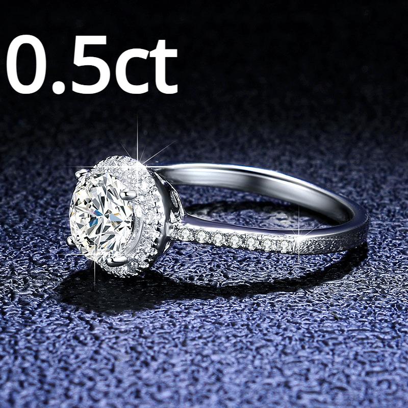 

Кольцо из стерлингового серебра 925 пробы с муассанитом, кольцо Kajia, круглая упаковка в один карат, женское обручальное кольцо с муассанитом, предложение, кольцо с бриллиантом, подарок для подруги 9