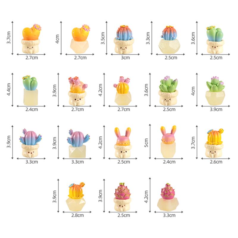 Creative Cute Simulation Cactus Plant Decoration Succulent Potted Ornament Crafts Desktop Trinkets Home Landscape Accessories