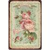 Vintage Flower Metal Tin Sign  8x12 Pink Rose Pastoral Decor for Home Garden Farmhouse Wall Art