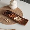 3/4 Compartments Wooden Snack Tray Portable Nut Platter Candies Tray  Living Room