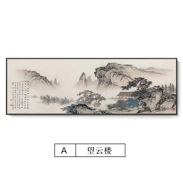 

Китайский стиль горы и река холст картина зал для офиса гостиная традиционный постер печать настенная живопись домашний декор без рамки 20*40cm No Frame
