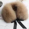 Fox Fur Collar Ladies Winter Furry Fur Collar Women Real Fox Fur Scarf Women Fox Fur Square Collar Short Scarf Shawl Winter