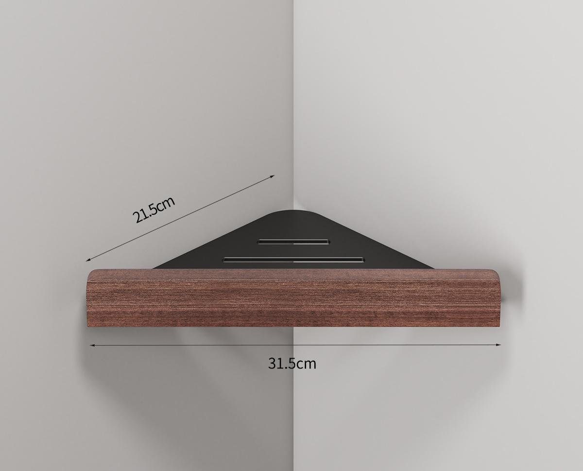 

Влагостойкие полки для ванной из ореха и бука, угловая полка для ванной, без перфорации, треугольная раковина, настенная, туалетная комната