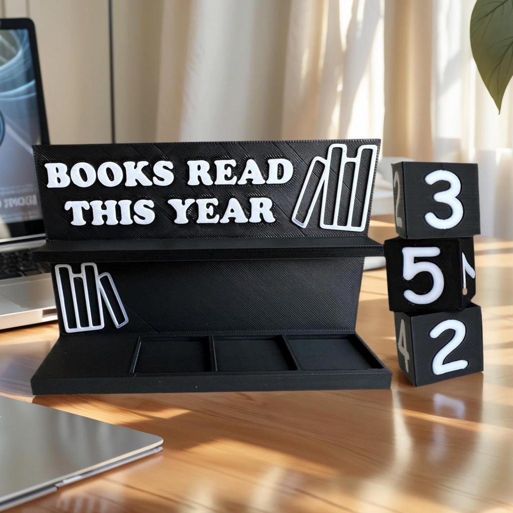 Books Read This Year Counting Ornaments Wear Resist Book Read Tracker bookshelf decoration Small Book Counter gift for friend