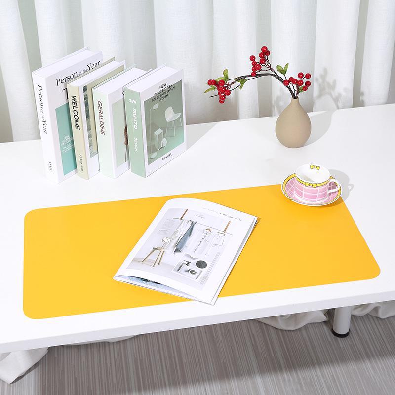 Dual-Sided Two-Tone Leather Desk Pad - Large Mouse, Keyboard & Notebook Mat