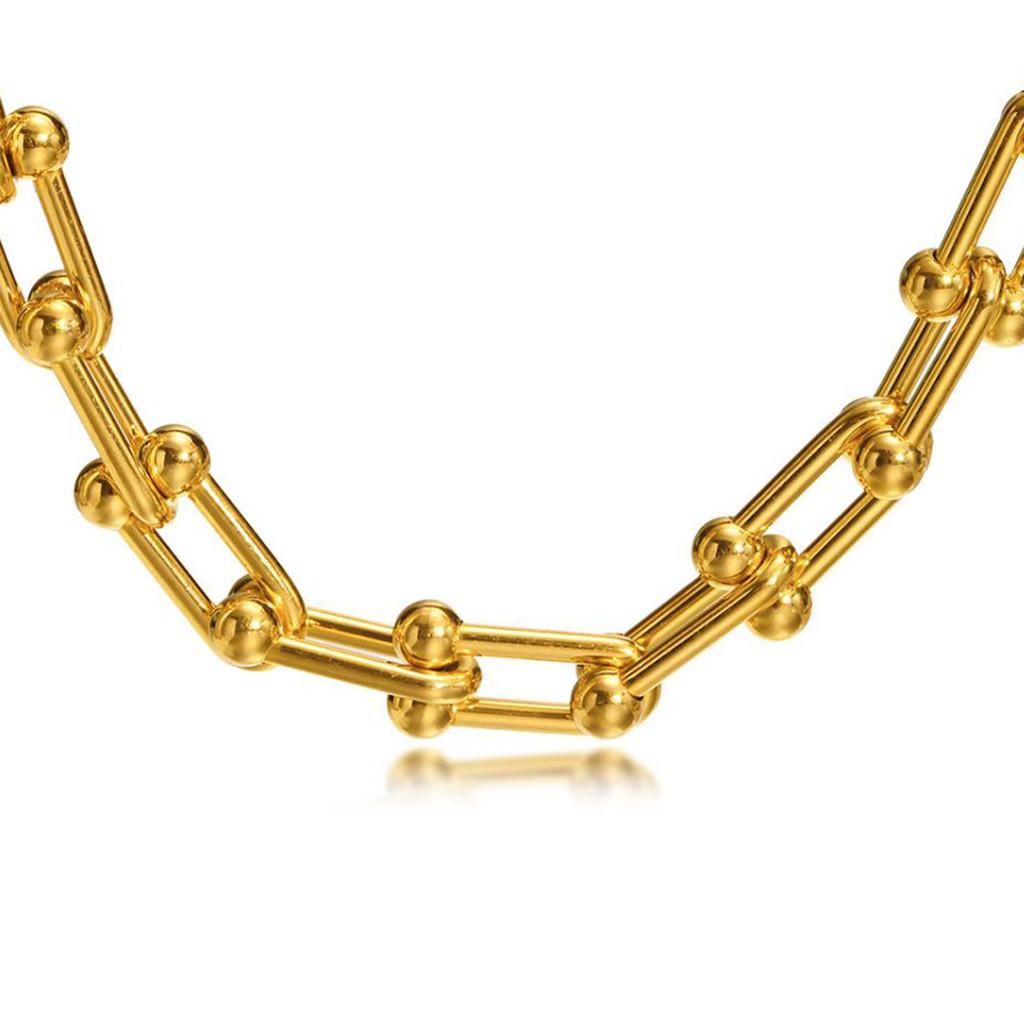 

Elegant U Shape Necklace For Couples Fashioned In High Quality Titanium Steel With Gold Plating And Geometric Design For Contemporary Style Horseshoe Bracelet