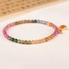 Rainbow Natural Stone Bracelet With South African Red Agate Pendant Vintage Elegant Women Wrist Fashion Accessories