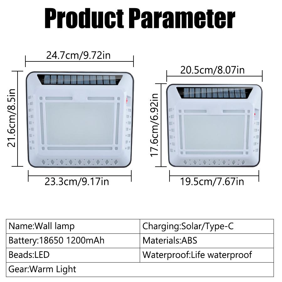 New Solar LED Door Light USB Rechargeable Warm Light Door Light Outdoor Wall Light for The Courtyard Garden District Decoration