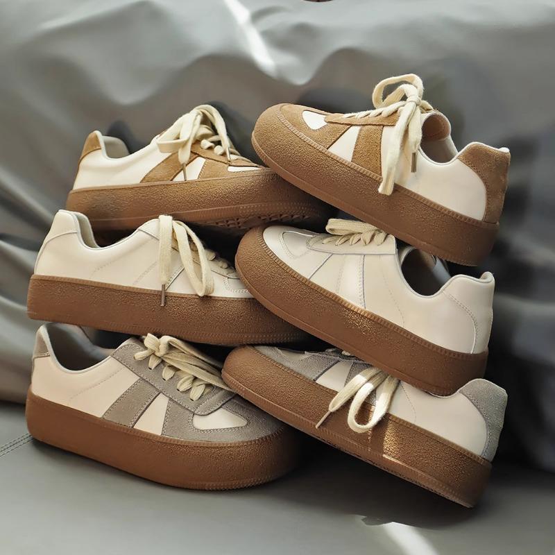 Natural Roll Thick Baseplate Shoes New Small Height Increase Versatile Casual Sports Shoes Retro