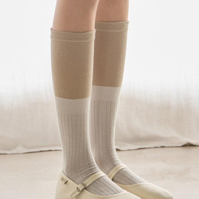 biarritz socks [2SET] Muffin two-tone layered socks 3 colors