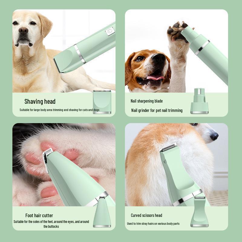 Four-in-One Pet Clipper: Cat Paw Shaver & Dog Hair Trimmer