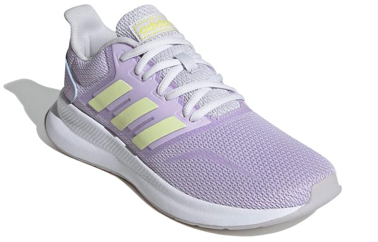adidas Neo Runfalcon Vintage Mesh Slip Resistant Low Top Casual Running Shoes Women's Light Purple Yellow EG8632