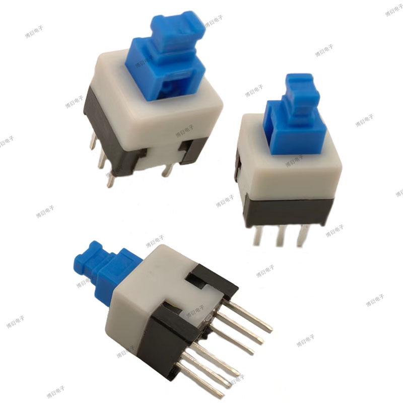 Vertical Self-Locking 7x7 High Head Button Switch, Double Row, Six-Pin, No-Lock