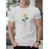 White Rose Print T Shirt, Tees For Men, Casual Short Sleeve T-shirt For Summer