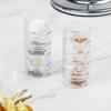 5 Sets Stackable Round Plastic Containers Clear Bead Storage Containers Box with 5 Compartment Mini Travel Jewelry Organizer Box