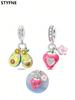 Charms Plata Copper Colors Avocado Strawberry Beads Charm Pendant For Original Bracelet For Women Diy Jewelry Love Gift